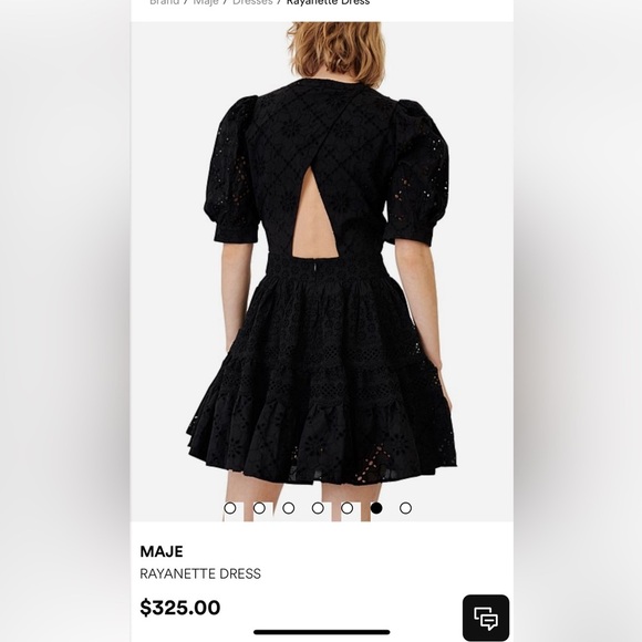 Maje Rayanette A Line Eyelet Dress EU 42 US XL - Picture 4 of 15
